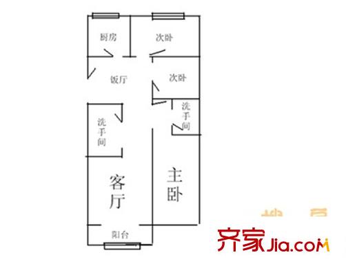 颐阳山水居户型图户型图 3室2厅2卫1厨