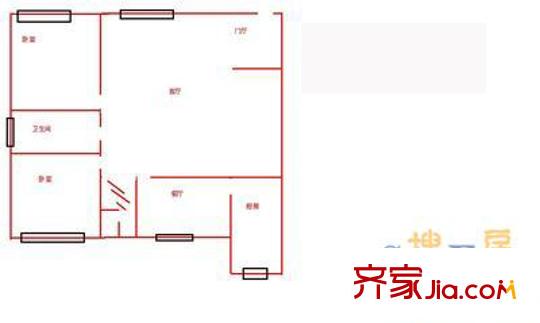 颐阳山水居户型图户型图 2室2厅1卫1厨
