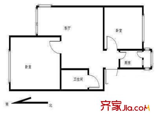 万寿园户型图户型图 2室1厅1卫1厨