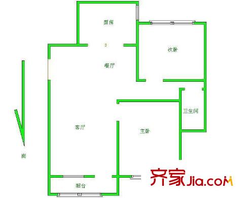 万寿园户型图户型图 2室2厅1卫1厨