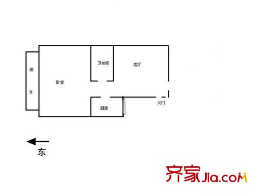 海户西里33号院 1室 户型图
