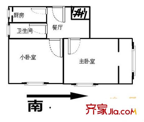 郝家湾小区户型图户型图 2室1厅1卫1厨