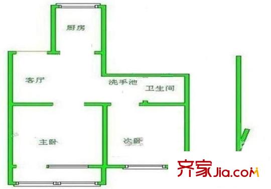 郝家湾小区 3室 户型图