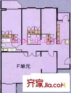 方圆公寓户型图户型图 3室2厅2卫1厨