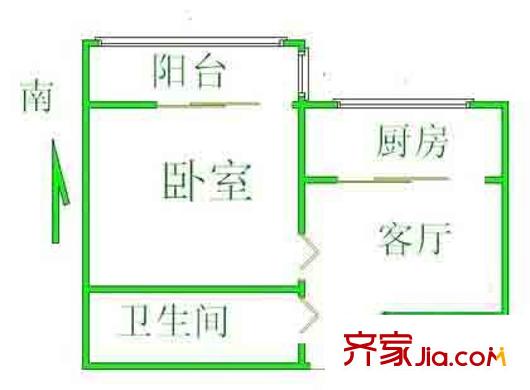 高家寨小区户型图户型图 1室1厅1卫1厨