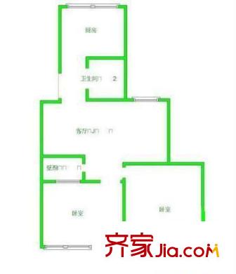水碓子小区户型图户型图 2室1厅1卫1厨