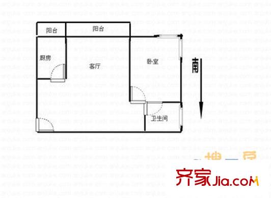 苗圃东里户型图户型图 1室1厅1卫1厨