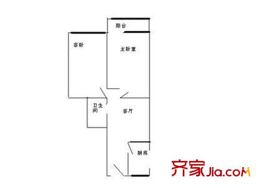 安外大街户型图户型图 2室1厅1卫1厨