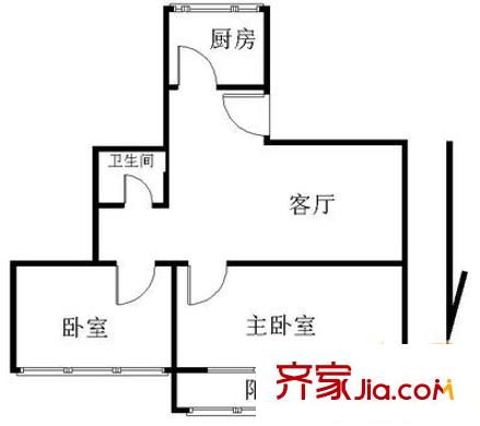 东八里庄北里 2室 户型图