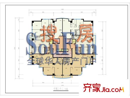 自然美国际商务公寓户型图楼层平面图户型