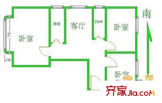 翠微路甲9号院户型图户型图 3室1厅1卫1厨