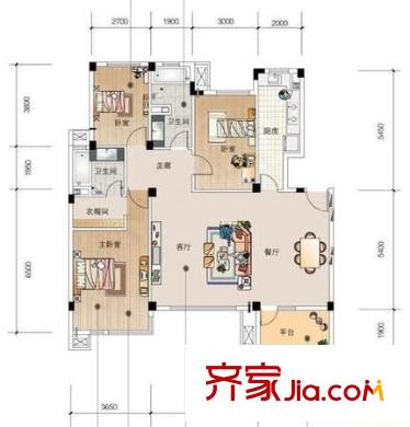 万芳苑 3室 户型图