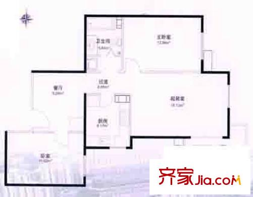 和谐雅园户型图户型图 3室1厅1卫1厨