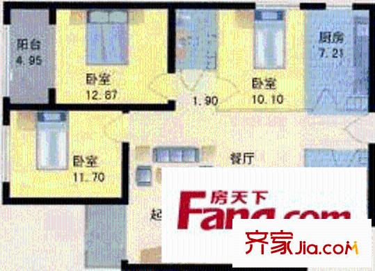 和祥苑户型图3室2厅2卫1厨