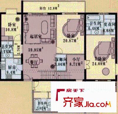 世纪宝鼎户型图G户型 4室3厅3卫1厨