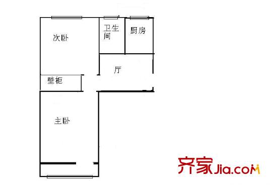 车公庄西路45号院户型图户型图 2室1厅1卫1厨