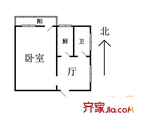 车公庄西路45号院 1室 户型图