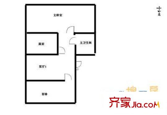 郝家湾小区户型图户型图 1室2厅1卫1厨