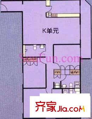 方圆公寓户型图户型图 3室2厅3卫1厨