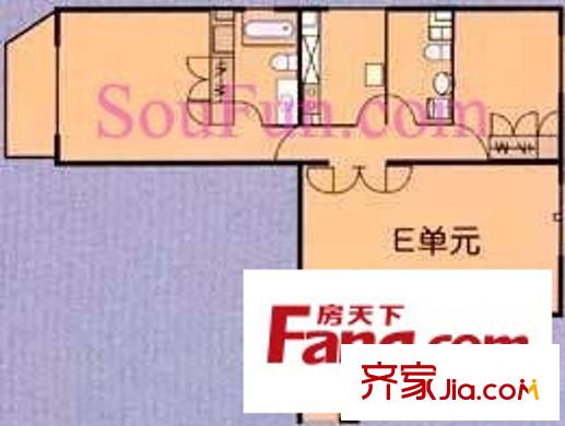 方圆公寓户型图户型图 2室2厅2卫1厨