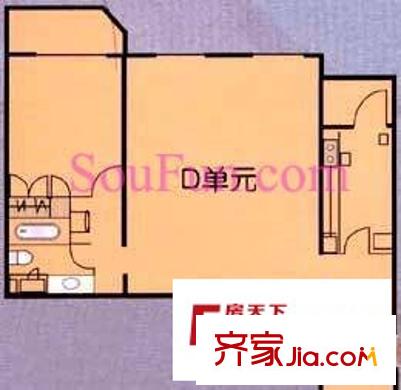 方圆公寓户型图户型图 1室1厅1卫1厨