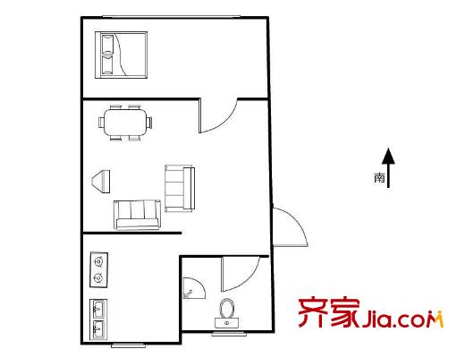甘露家园户型图户型图 1室1厅1卫1厨