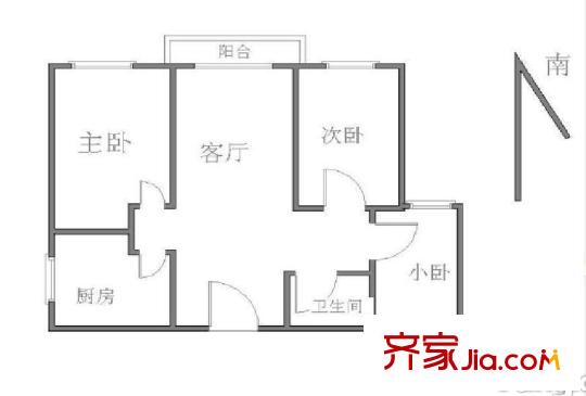 安和家园户型图户型图 3室1厅1卫1厨