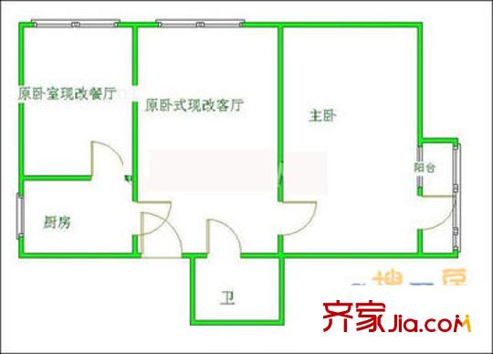 大慧寺21号院户型图户型图 1室2厅1卫1厨