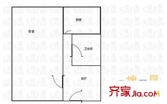 大慧寺21号院户型图户型图 1室1厅1卫1厨