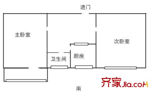 北洼路又一村 2室 户型图