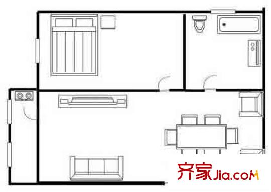 青春汇馆户型图户型图 1室1厅1卫1厨