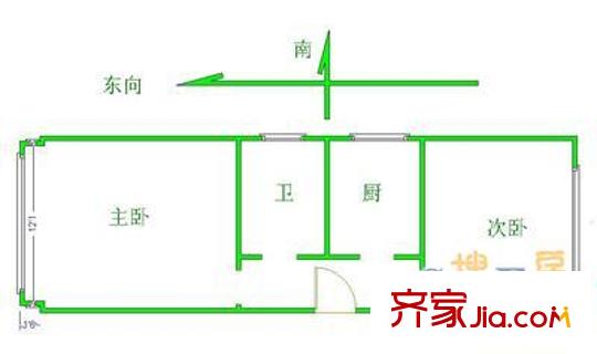 菜园北里 2室 户型图