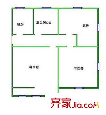 南沙沟小区户型图户型图 3室1卫1厨