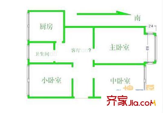 南沙沟小区3室 户型图