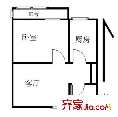 东八里庄北里 1室 户型图