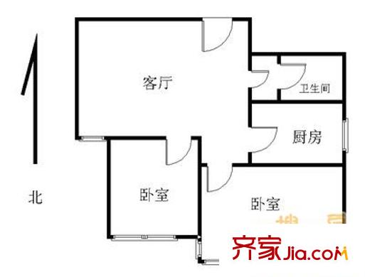 东八里庄北里 2室 户型图
