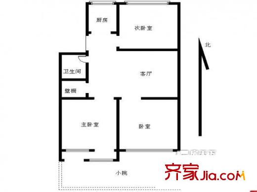 八里庄北里户型图户型图 3室1厅1卫1厨