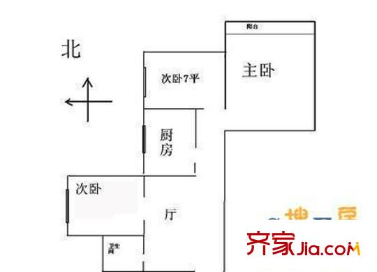 翠微路甲9号院户型图户型图 3室1厅1卫1厨