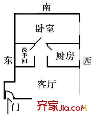 万芳苑户型图户型图 1室1厅1卫1厨