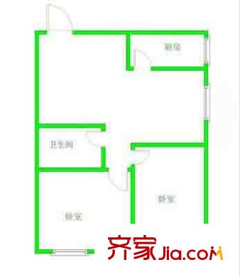 和谐雅园户型图户型图 2室1厅1卫1厨