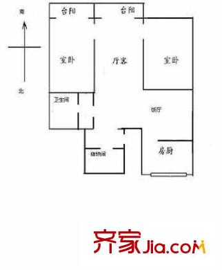 海淀南路31号院户型图户型图 2室2厅1卫1厨