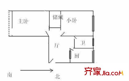 海淀南路31号院户型图户型图 2室1厅1卫1厨