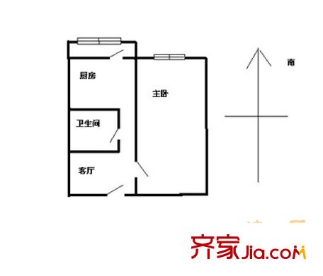 车公庄西路45号院 1室 户型图