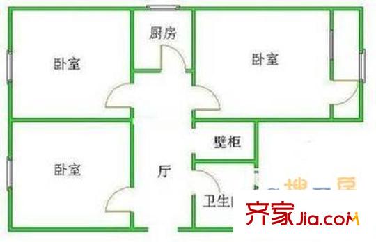 车公庄西路45号院 3室 户型图