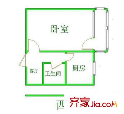 大慧寺21号院户型图户型图 1室1厅1卫1厨