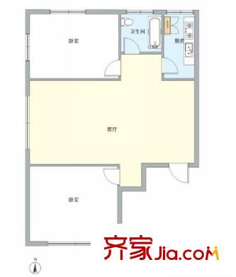 万方家园 2室 户型图