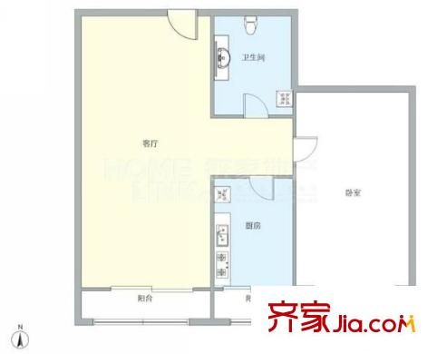 万方家园 1室 户型图