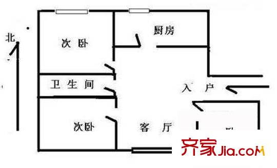 曙光花园望福园户型图户型图 3室1厅1卫1厨