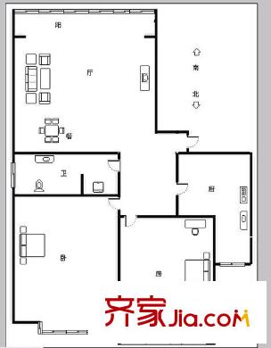 万方家园 2室 户型图