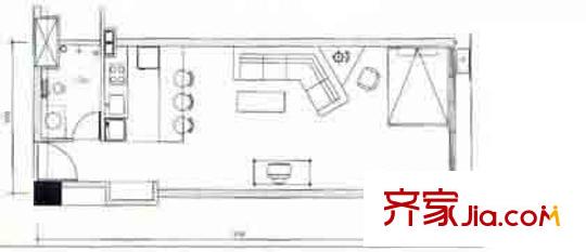 青春汇馆户型图户型图 1室1厅1卫1厨